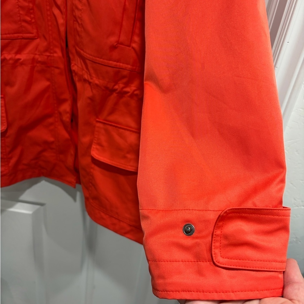 Joe Fresh Women’s Orange/Coral Water-Resistant Jacket with Hood - Picture 4 of 13